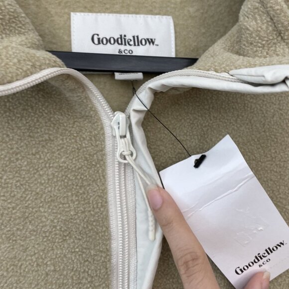 Goodfellow Sweater Shirt Top Beige Tan Pockets Size 2XL 1/4 Zipper NWT Men's - Picture 5 of 14